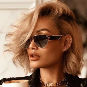 DIOR Clan 2 Low Pro Cat Eye Aviators Gold